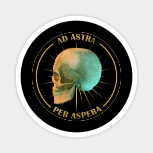 Ad Astra Per Aspera - Yellow Skull Magnet